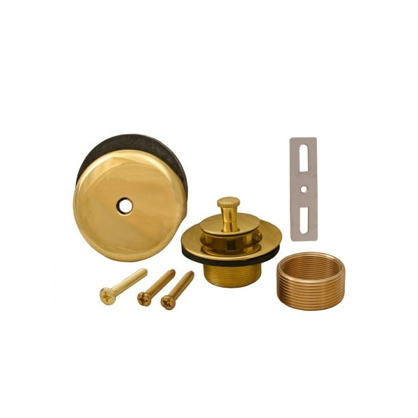 Polished Brass One-Hole Lift and Turn Conversion Kit with Cross Bar